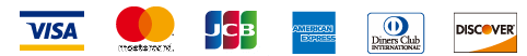 VISA、Master、JCB、AMEX、Diners、Discover